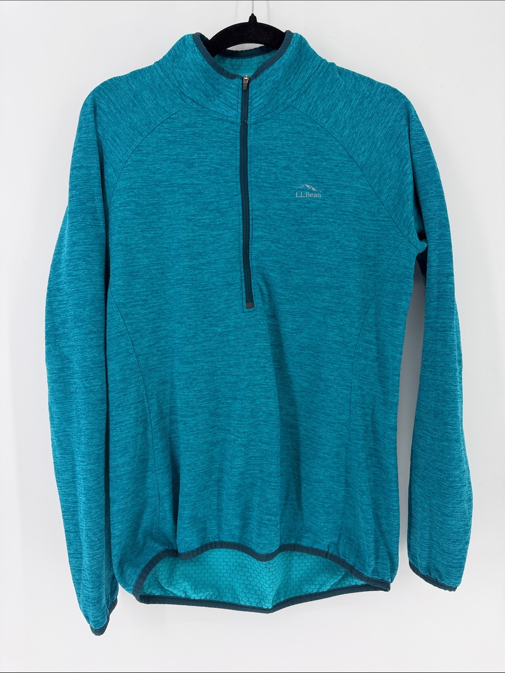 L.L.Bean Women’s Medium Teal Green Quarter Zip Pullover Fleece Activewear